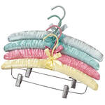 Satin Padded Hangers with Clips Set/4