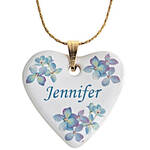 Personalized Porcelain Heart Necklace With Chain