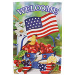 Welcome Americana Cherries and Birds Garden Flag