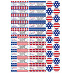 Personalized Stars and Stripes Labels & Envelope Seals Set of 60