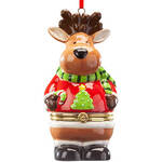 Reindeer in Sweater Ornament Trinket Box