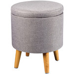 Foot Stool Storage Ottoman with Gray Cover