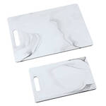 2 Pc Faux Marble Melamine Cutting Board Set by HMP