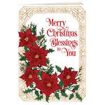 Poinsettia Collage Christmas Card Set of 20