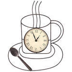 Coffee Kitchen Metal Clock