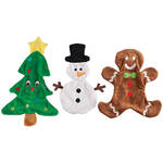 Stuffing Free Christmas Dog Toys, Set of 3