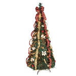 6' Burgundy & Gold Victorian Pull-Up Tree by Holiday Peak™