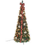 7' Burgundy & Gold Victorian  Pull-Up Tree by Holiday Peak™