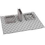 Dish Drying Mat with 3-Section Rack