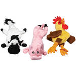 Stuffing Free Farm Animal Dog Toys, Set of 3