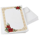 Poinsettia Collage Stationery Set