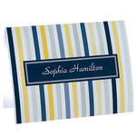 Personalized Striped Note Cards, Set of 20
