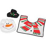 Snowman Toilet Cover and Rug, Set of 3