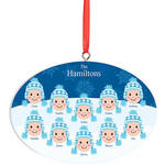 Personalized Light Skintone Winter Hat Family Ornament