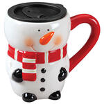 Ceramic Snowman 17 oz. Mug with Lid