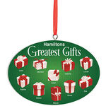 Personalized Greatest Gifts Ornament