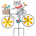 Metal Kitten on Bike Spinner Stake by Fox River™ Creations