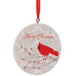 Personalized Merry Christmas Cardinal Ornament