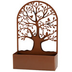 Brown Metal Arched Tree with Birds Planter Box