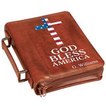 Personalized God Bless America Brown Bible Case