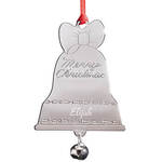Personalized Silvertone Merry Christmas Bell Ornament