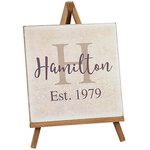 Personalized Established Name & Initial Plaque on Easel
