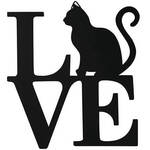 LOVE Cat Silhouette Wall Plaque