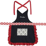 Personalized Black Damask and Dots Apron