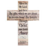 Personalized Bless Us Oh Lord Wooden Cross