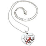 Personalized I Am Always With You Cardinal Heart Necklace