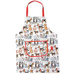 Dog Print Apron with Ring Towel Holder