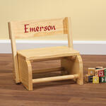 Personalized Natural Wooden 2-in-1 Chair and Stepstool