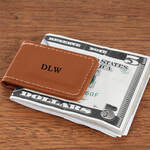 Pers Wide Leather Money Clip