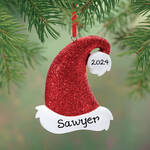 Personalized Santa Hat Glitter Ornament