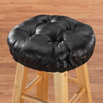 Faux Leather Tufted Bar Stool Cushion