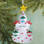 Personalized White Glitter Tree Ornament