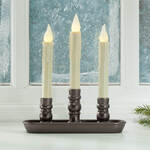 Battery-Operated LED Triple Window Candle