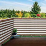 Brown and White Striped Deck & Fence Privacy Screen