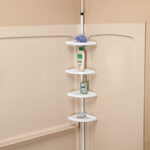 4-Tier Plastic Tension Pole Shelf by LivingSURE™