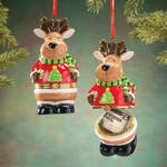 Reindeer in Sweater Ornament Trinket Box