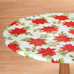 Poinsettia Elasticized Vinyl Tablecover by Chef's Pride