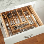 Bamboo Expandable Cutlery Drawer Organizer by HMP
