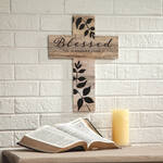 Personalized Rustic Style Cross, Blessed