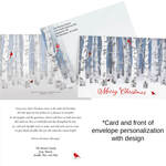 Personalized Snowy Birch Christmas Cards Set of 20
