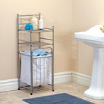 Brushed Nickel Tower with Hamper