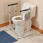 Freestanding Toilet Safety Support with Adjustable Arms