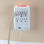 6-Outlet 2-USB Surge Protector Wall Tap