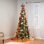 7' Burgundy & Gold Victorian  Pull-Up Tree by Holiday Peak™