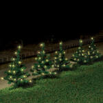 Solar Lighted Tree Stakes, Set of 5
