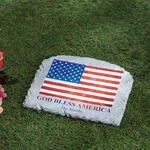 Personalized God Bless America Flag Garden Stone